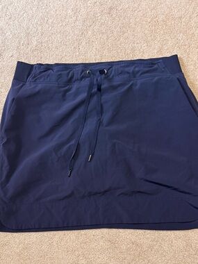 Athleta Navy Drawstring Active Mini Skirt